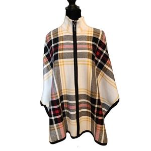 Nicole Miller Plaid Poncho Dog Sweater Set S/M